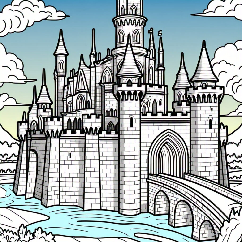 castle-line-art